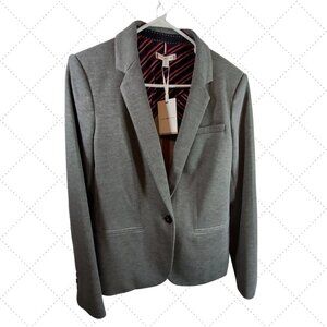 Tommy Hilfiger Size 14 Elbow Patch Blazer Gray